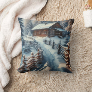 Almofada Cabine de manto de inverno em um Natal