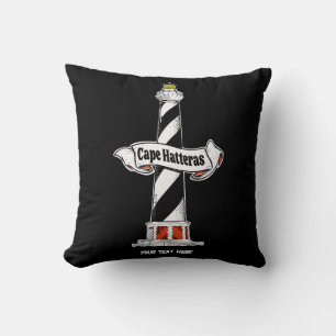 Almofada Cabo Hatteras Farol preto e branco