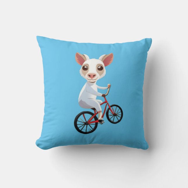 Almofada Cabra branca e bonita de bicicleta (Frente)