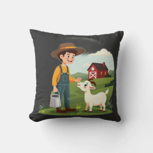 Almofada Cabrito Menino Fazendeiro Fofo
