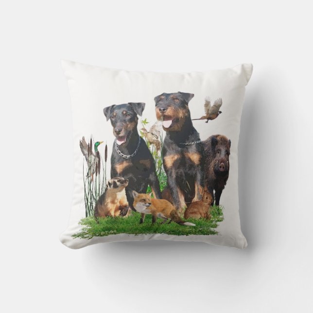 Almofada Caça alemã Terrier (Jagdterrier) (Frente)