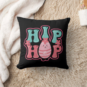 Almofada Caça ao Ovo de Coelho Fofo Hip Hop Feliz Páscoa P