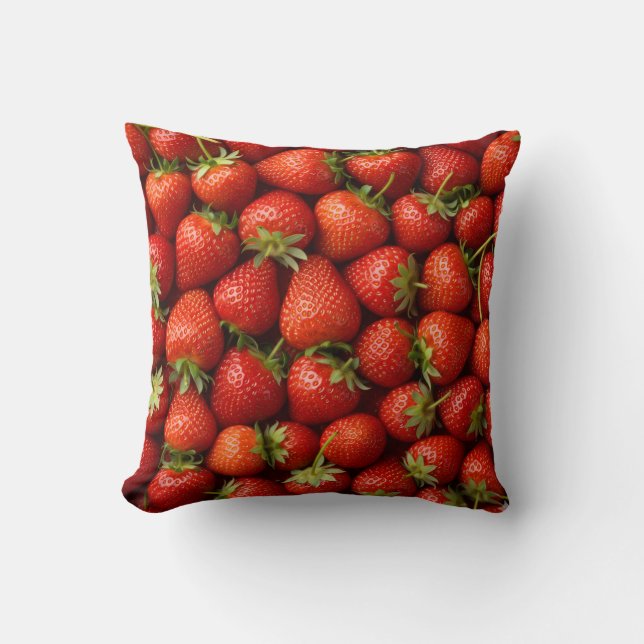 Almofada Cacho Vermelho Suculento de Morango (Frente)