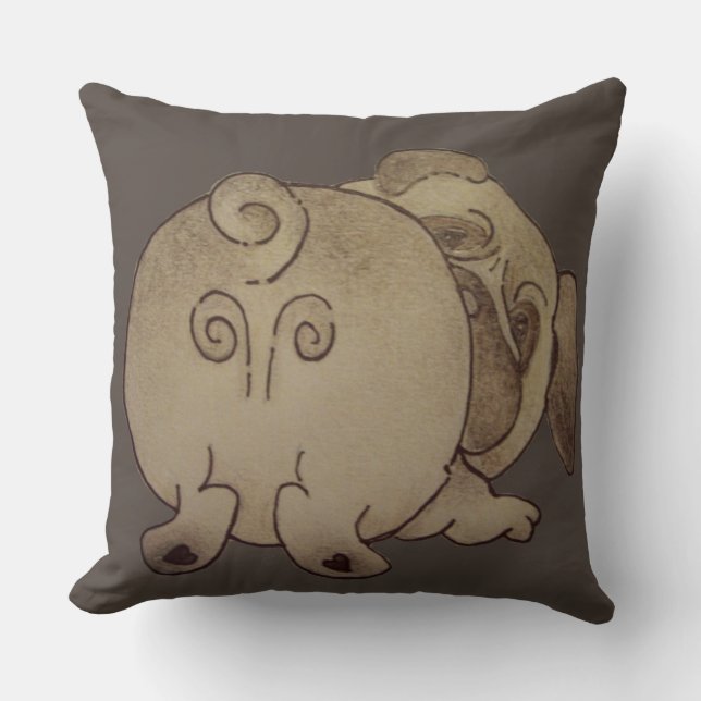 Almofada cachorrinho bonito brincar de cachorro castanho (Frente)