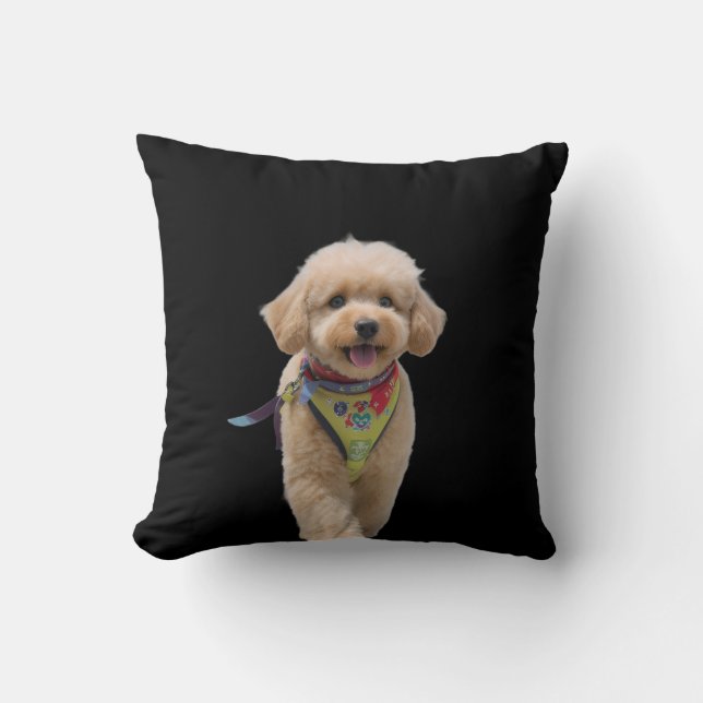 Almofada Cachorrinho de Pelúcia Marfim (Frente)