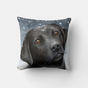 Almofada Cachorro 100 Travesseiro decorativo preto Labrador