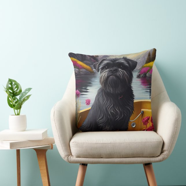 Almofada Cachorro Affenpinscher sobre um remo: Uma aventura (Cadeira)