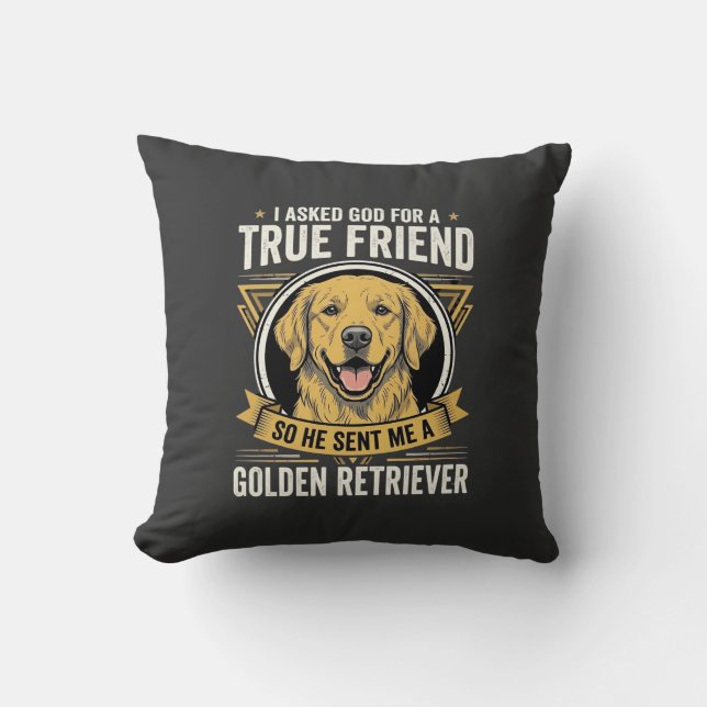 Almofada Cachorro Amigo Verdadeiro Retriever Dourado (Frente)