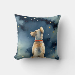 Almofada Cachorro Aquarela Estrelando Estrelas