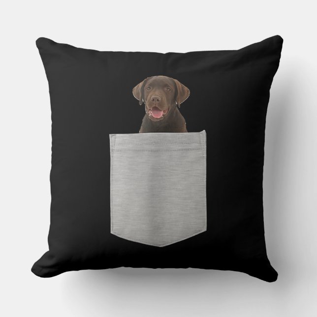 Almofada Cachorro | Bolso De Chocolate Labrador (Frente)