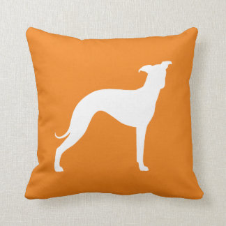 Almofada Cachorro Branco Italiano Silhueta Laranja