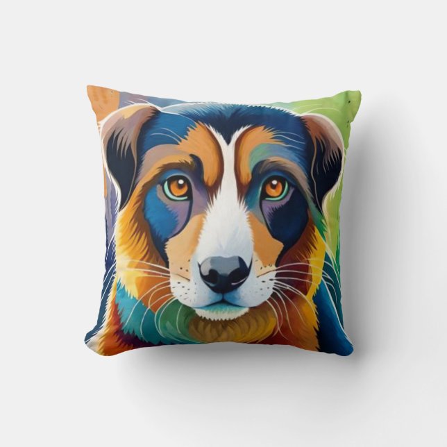 Almofada Cachorro colorido se fecha (Frente)