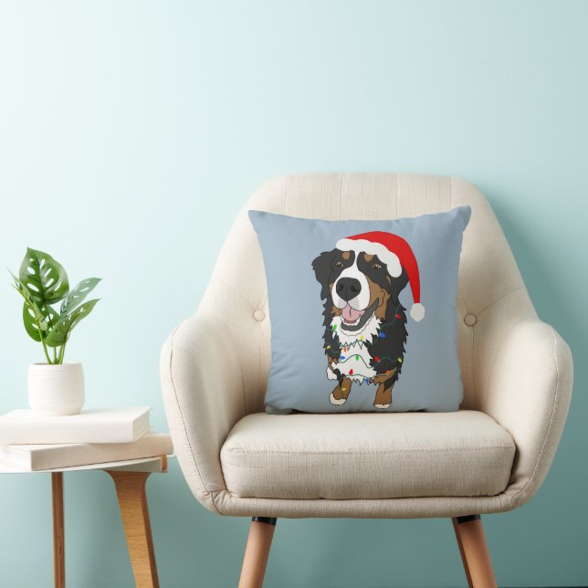 Almofada Cachorro da Montanha Bernese de Natal (Cadeira)