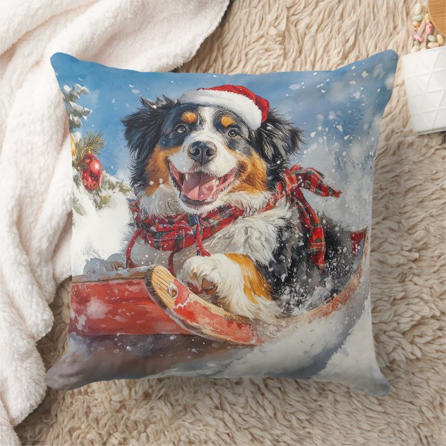 Almofada Cachorro da Montanha Bernese no Natal da Seiva (Cobertor)