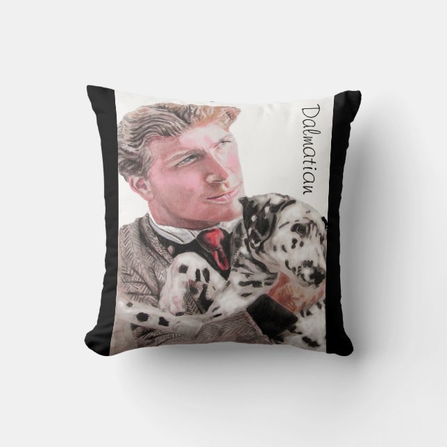 Almofada Cachorro Dalmático Cachorro Bonito Cushion (Frente)