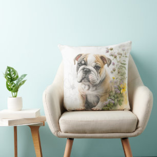 ALMOFADA CACHORRO DE BOLSA COM FLORES DE SELAS