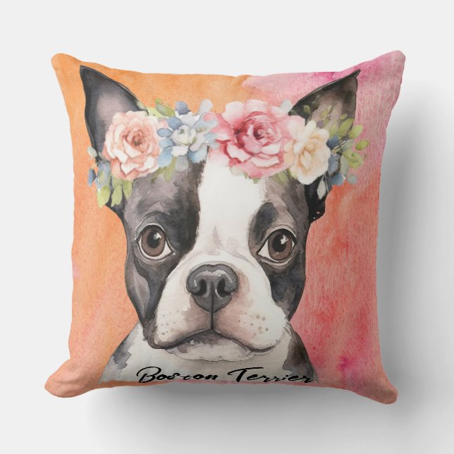 Almofada Cachorro de Boston Terrier (Frente)
