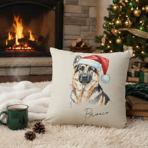 Almofada Cachorro de German shepherd de Natal Desenhado à M
