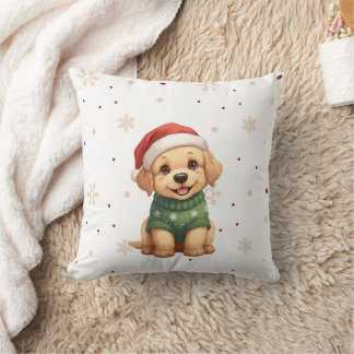 Almofada Cachorro de Natal Adorável - Natal Puppy Festivo