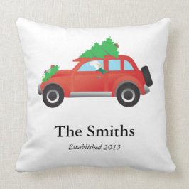 Almofada Cachorro de Setter Inglês Dirigindo um Carro - Árv