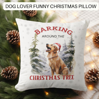 Almofada Cachorro Engraçado A Brincar Na Árvore De Natal