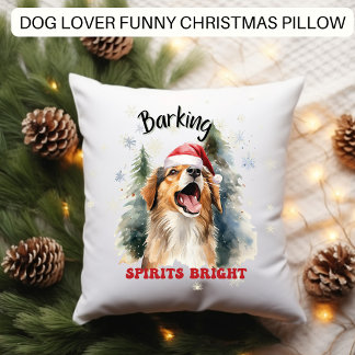 Almofada Cachorro Engraçado Brincando Espíritos Brilhante