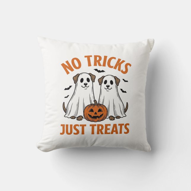 Almofada Cachorro Fantasma Engraçado Halloween Sem Pegadinh (Frente)