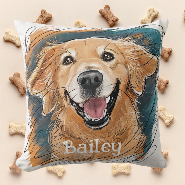 Almofada Cachorro Golden Retriever Personalizado Fofo (Criador carregado)