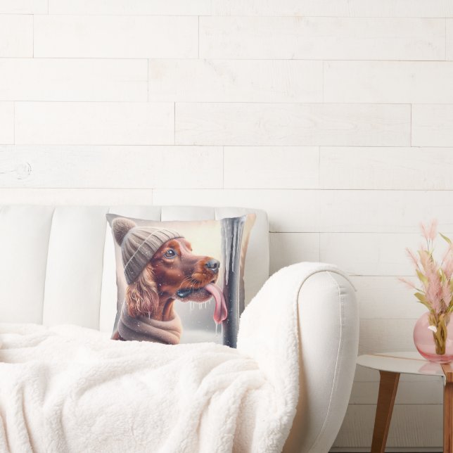 Almofada Cachorro Irlandês Que Licencia Um Polo Congelado (Sofá)