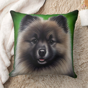Almofada Cachorro Keeshond na Rua.