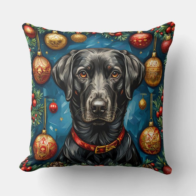 Almofada Cachorro labrador de Natal (Frente)