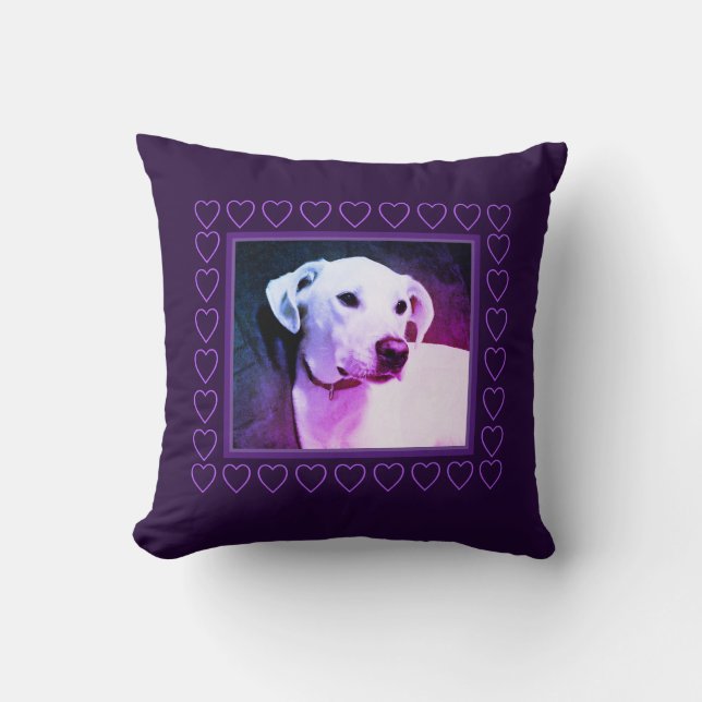 Almofada Cachorro Labrador Misturado Branco Fofo Dia dos Na (Frente)