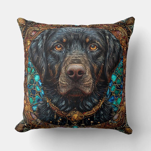 Almofada Cachorro labrador preto (Frente)