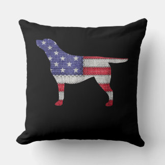 Almofada Cachorro | Labrador Retriever Silhouette USA Flag