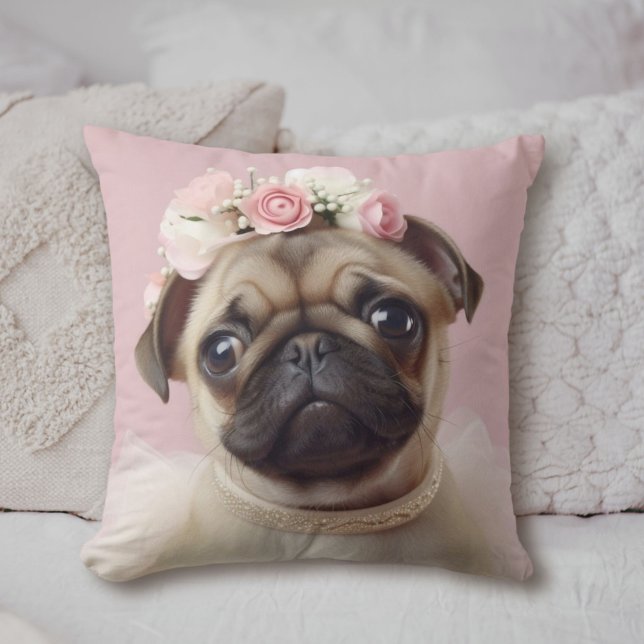 Almofada Cachorro Mãe Pele Vida Pug Foto Personalizada (Criador carregado)