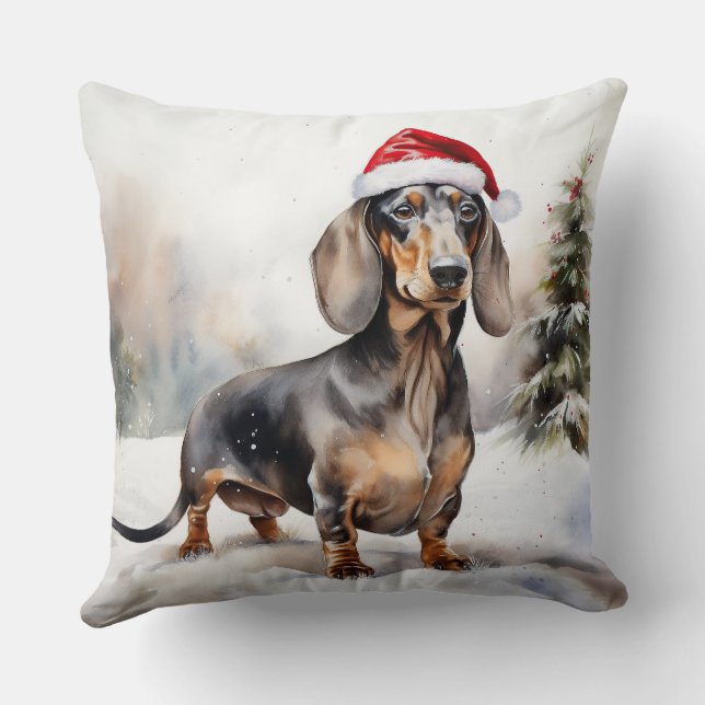 Almofada Cachorro na neve no Natal (Verso)