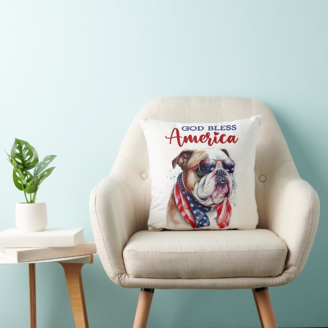 Almofada Cachorro Patriota-Buldogue (Cadeira)