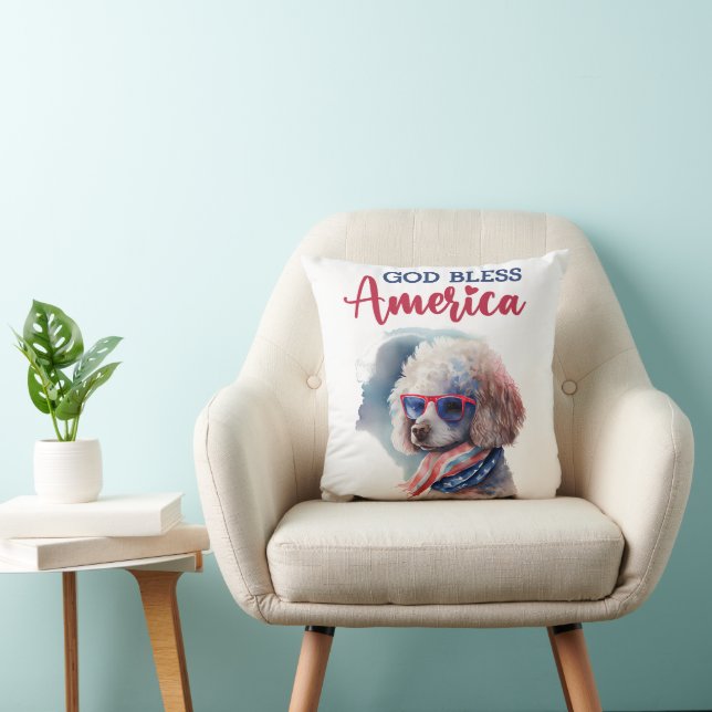 Almofada Cachorro Patriótico-Poodle (Cadeira)