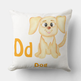Almofada Cachorro personalize ABC: Letra D - Adicione Seu N