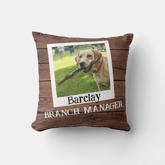 Almofada Cachorro Pet Personalizado "Branch Manager" Engraç (Frente)