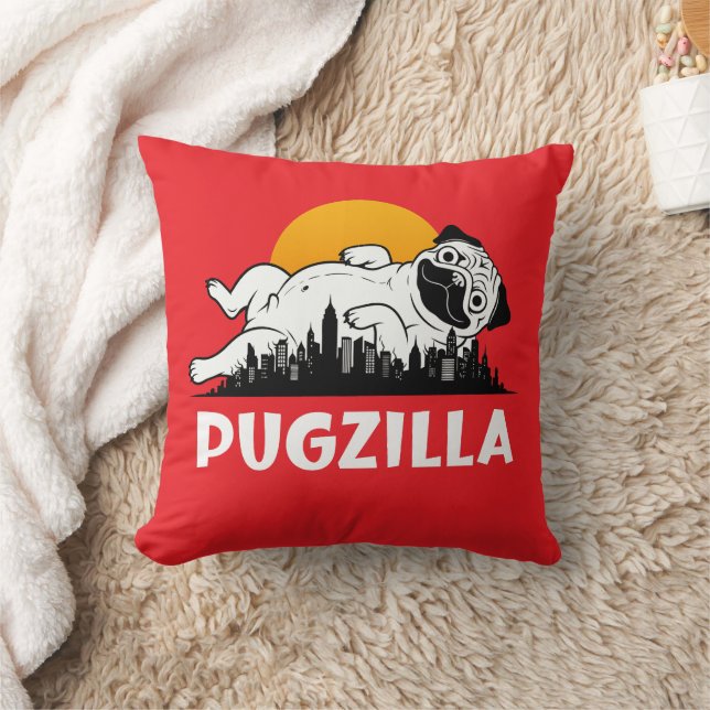 Almofada Cachorro Pug Engraçado (Cobertor)