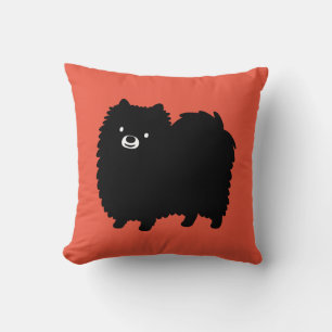 Almofada Cachorro Verde Preto Pomerano Adorável Fluffy