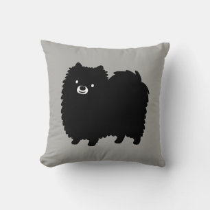 Almofada Cachorro Verde Preto Pomerano Adorável Fluffy