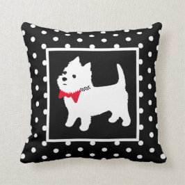 Almofada Cachorro Westie de Cortes de Porte Branco, West Hi