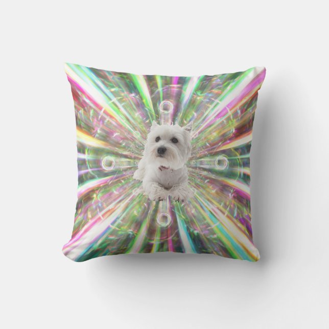 Almofada Cachorro Westie Terrier de velocidade leve (Frente)