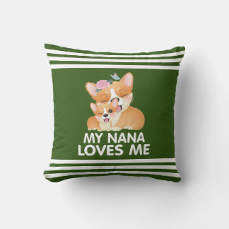 Almofada Cachorros Corgi Fofos - Minha Nana Me Ama