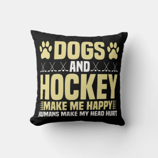 Almofada Cachorros e Hockey Me Fazem Feliz