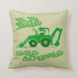 Almofada Caçoa o travesseiro do verde do escavador do