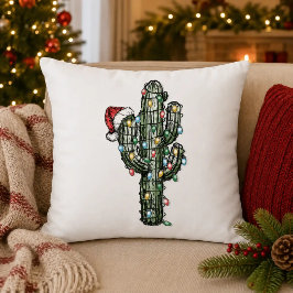 Almofada Cacto de Natal com Luzes