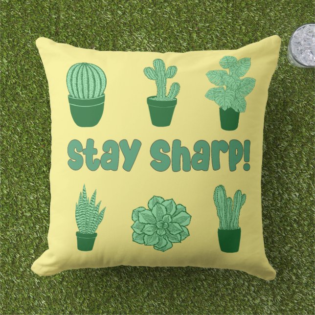 Almofada Cactus desert cactos plantar padrão moderno (Grama)